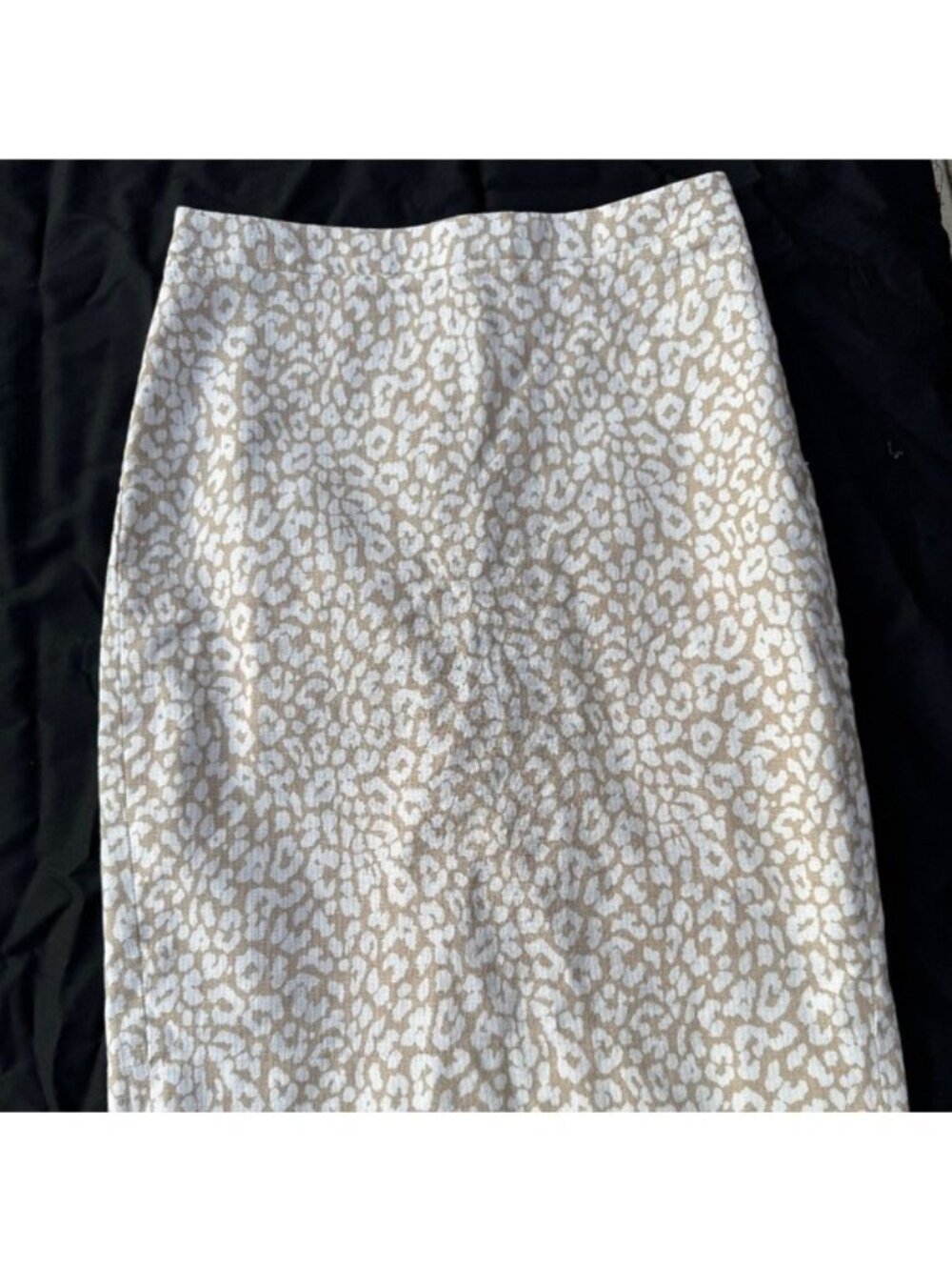 J. Crew Womens Pencil Skirt Animal Print Beige White Size O